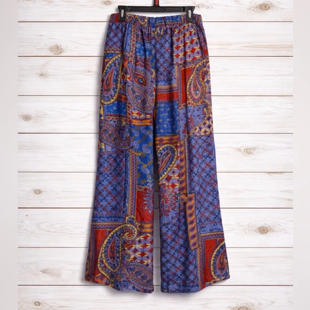 Raj Eva Paisley Mosaic Print Duster OS & Drawstring Pant Set; Size Large~NWT - Picture 9 of 16